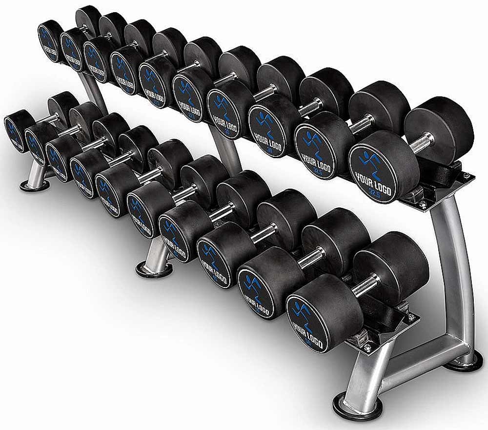 Bild von Polyurethan Dumbbell - Customer Logo - in 2,5 kg Steps - Kompakthantelsatz 5 - 20 kg