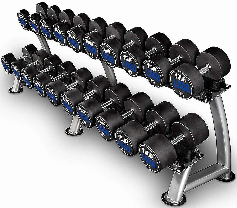 Bild von Polyurethan Dumbbell - Customer Logo - in 2 kg Steps - Kompakthantelsatz 4 - 20 kg