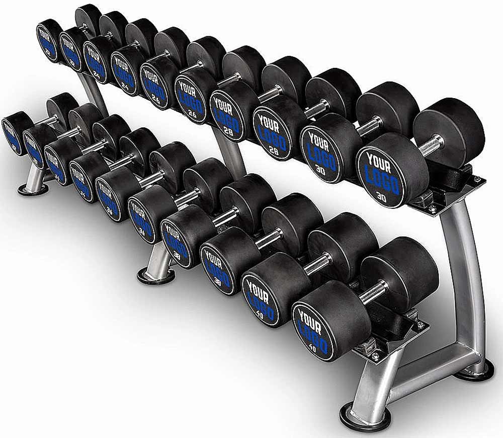 Bild von Polyurethan Dumbbell - Customer Logo - in 2 kg Steps - Kompakthantelsatz 4 - 50 kg